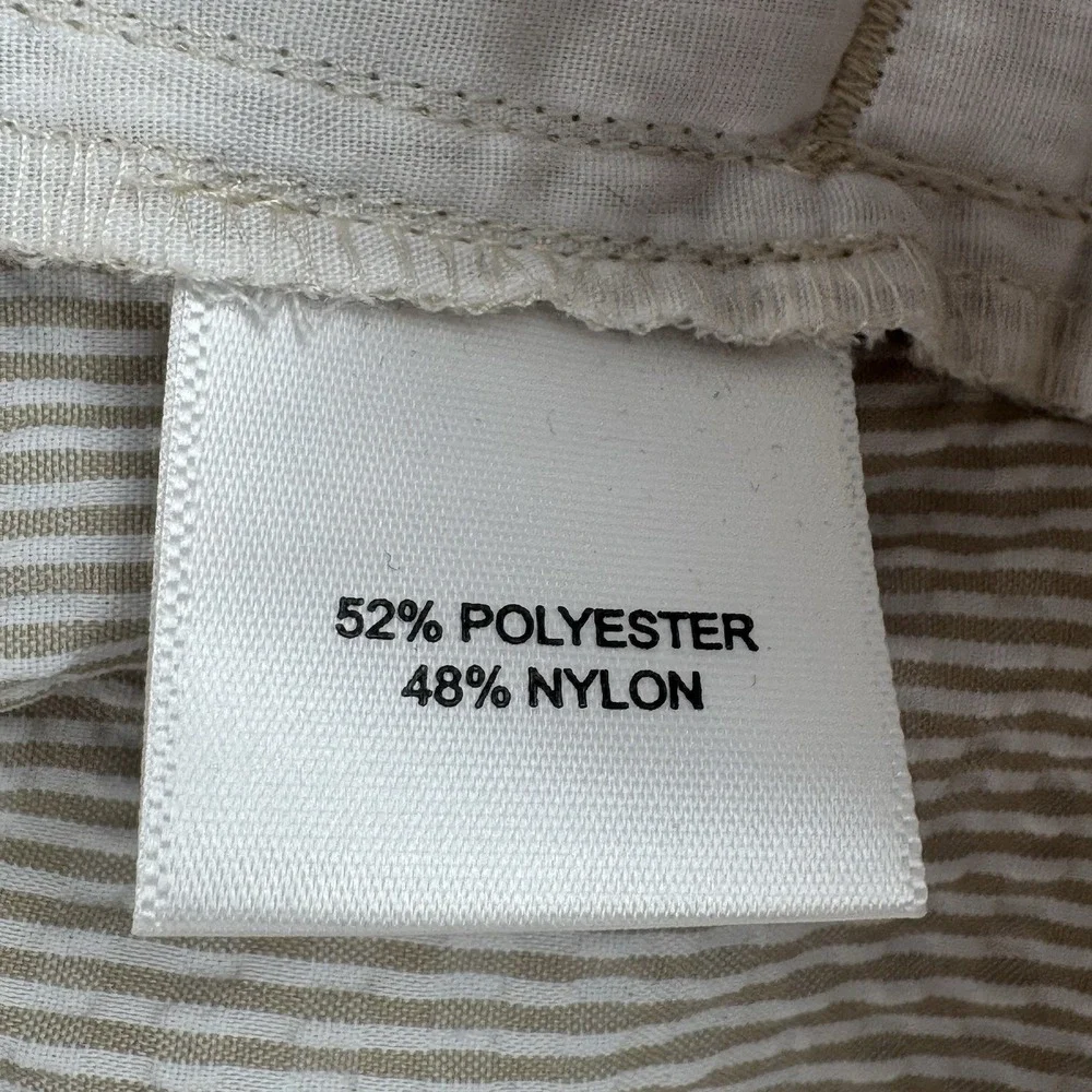 Peter Millar Shorts Mens 42 Beige White Seersucker Featherweight Golf Striped